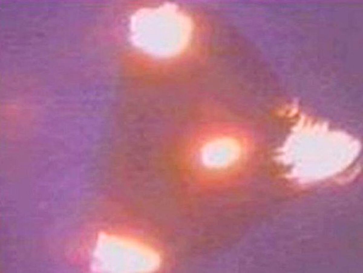 The ‘Dudley Dorito’, the nickname given to the bright lights spotted in the sky