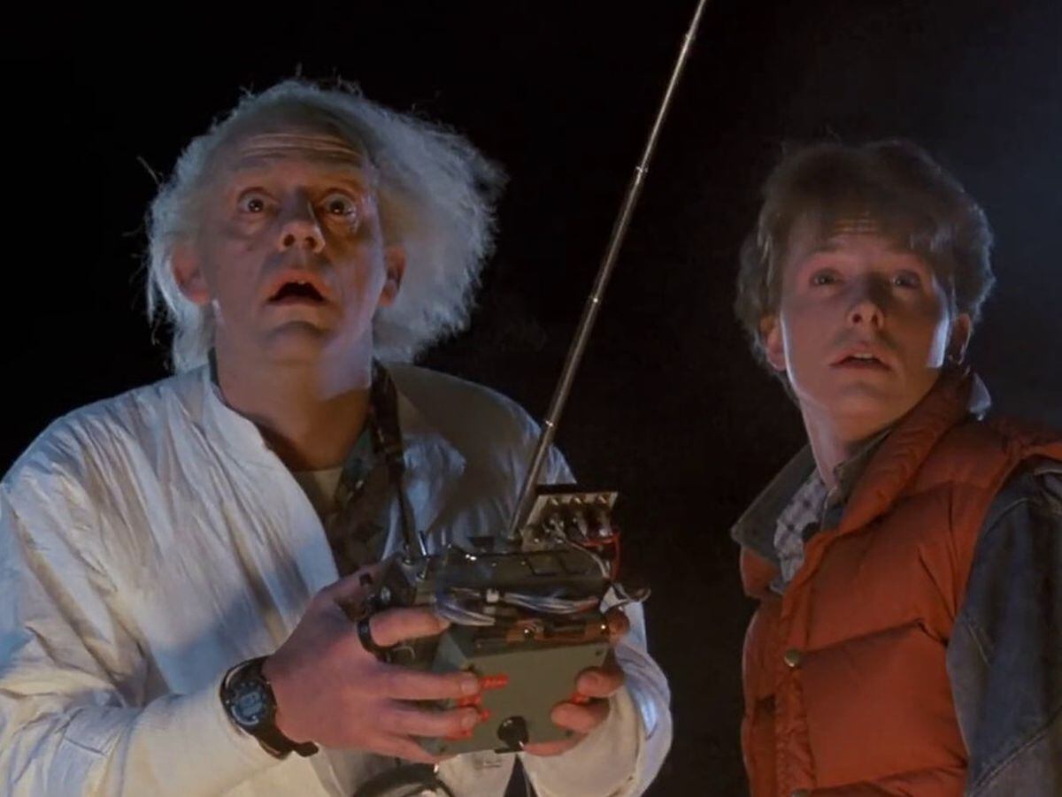 Christopher Lloyd and Michael J. Fox in 1985's Back to the Future