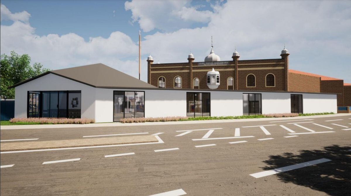 An artist impression of a proposed new exhibition area at Guru Nanak Gurdwara in Willenhall. Photo: Simpatico Town Planning