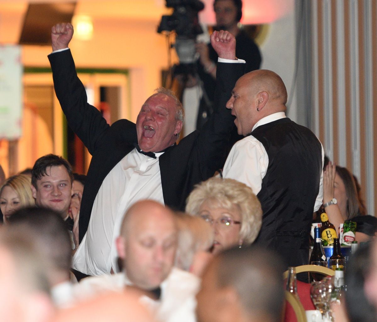 Pallet-Track staff celebrate as they are announced winners of the main Business of the Year award