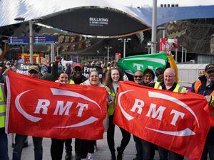 Rail workers on strike