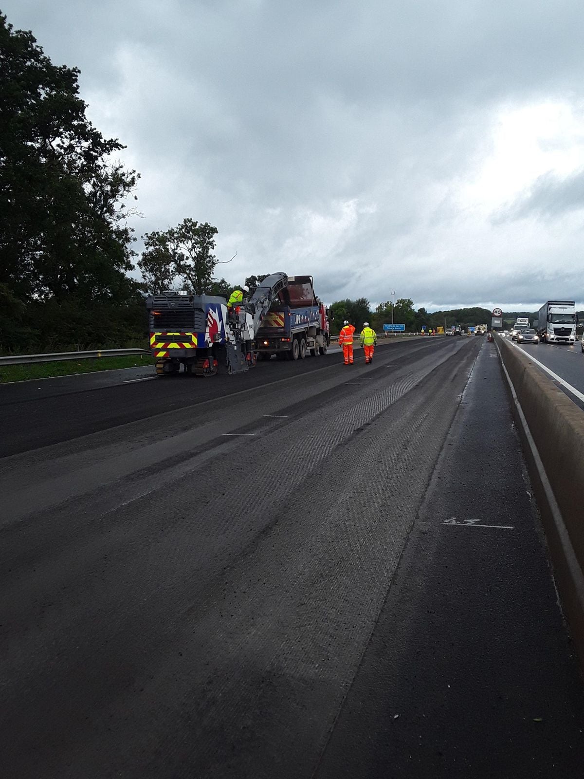 Highways staff resurfaced the M6 after the crash. Photo: National Highways