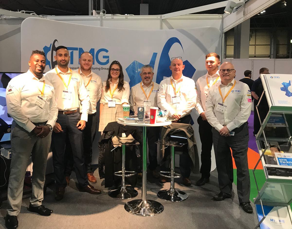 Representatives from partners Hexagon, Moore Stephens, In-Comm Training, Engineering Technology Group, HK3D, Hyfore and Blum Novotest at Advanced Engineering 2018