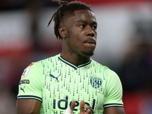Brandon Thomas-Asante, previously Albion's only recognised available striker, has injured his ankle (Photo by Adam Fradgley/West Bromwich Albion FC via Getty Images).