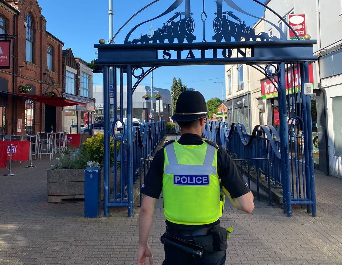Officers from West Midlands Police have been on patrol in Stourbridge to crackdown on illegal begging, among other things. Photo: Stourbridge Police