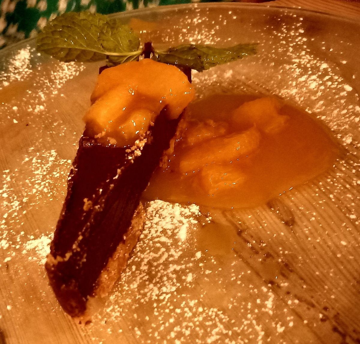 Dark Chocolate Torte with Orange & Whiskey Compote