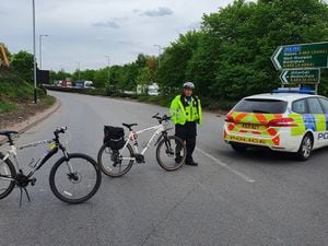 The entrance to the Black Country Route near Bilston Town Football Club was closed off by traffic police. Photo: Bilston Police