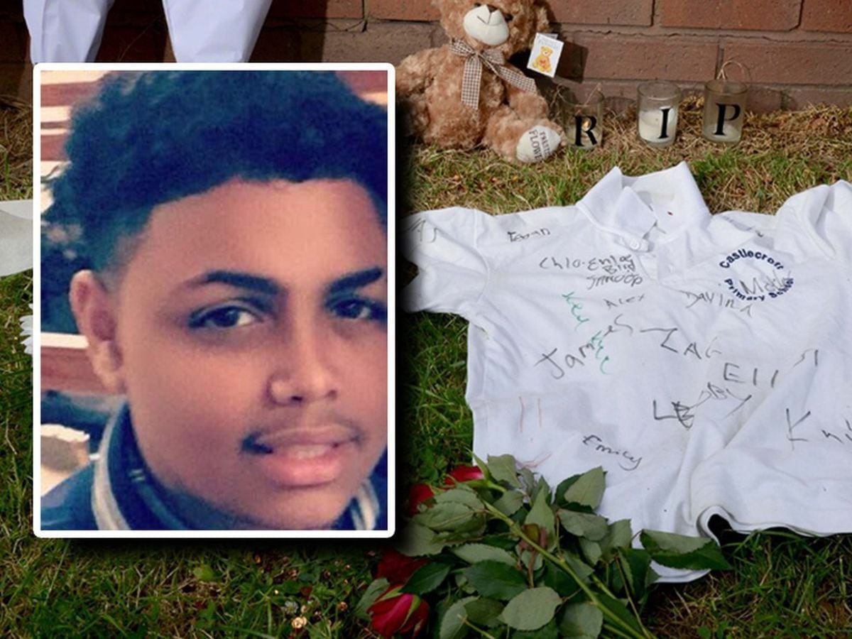 Tributes left at the scene where 15-year-old Keelan Wilson was stabbed