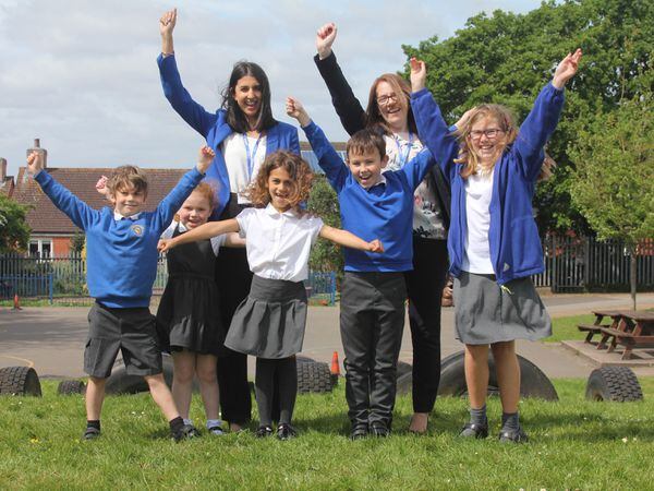 Curdworth Primary School’s Head of School Jas Kang, 33, and Executive Headteacher Helen Hastilow, 39 with pupils  