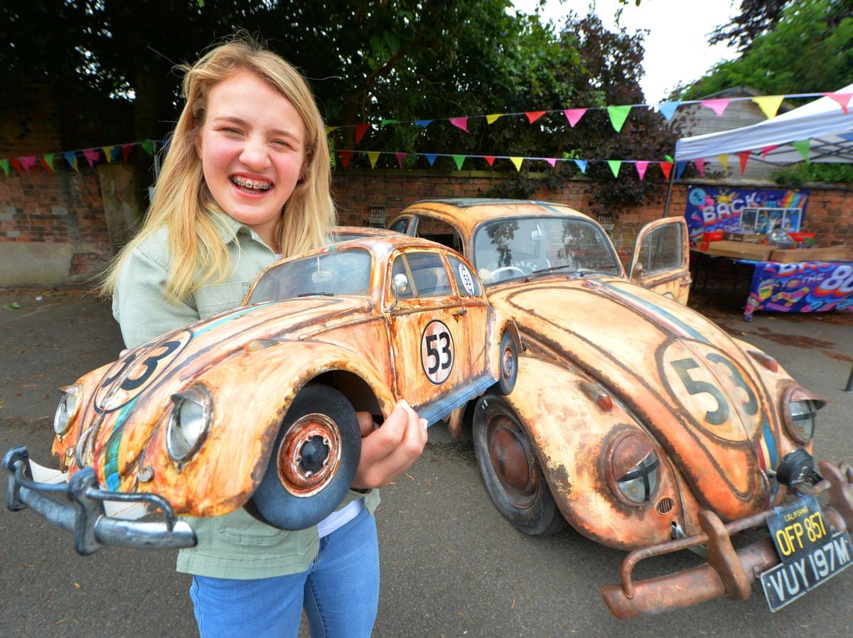 Eva Abley meets Herbie at the Southan Antiques 80s day