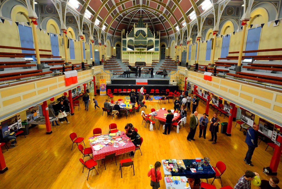 West Bromwich Town Hall and a Polish cultural event.
