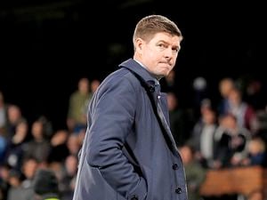 Steven Gerrard looks dejected after the Premier League match at Craven Cottage - hours before he was sacked as Villa boss.