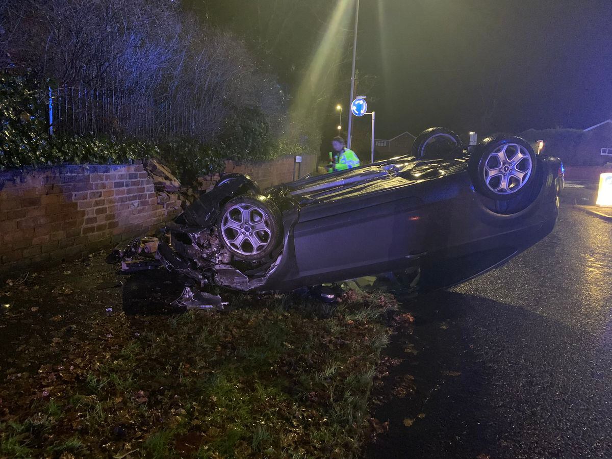 No one was hurt in this crash in Wordsley. Photo: Stourbridge Fire Station