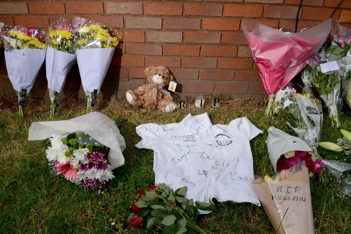  Flowers left at the scene in Merry Hill, Wolverhampton