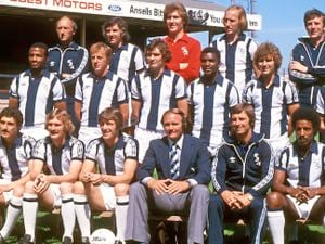 Ron Atkinson, left, in a team photo with Brendon batson, right, at The Hawthorns in the heady days of the 1970s