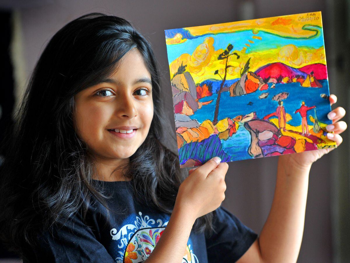 Talented young artist Aditi Mandal, aged 10, from Tettenhall Wood, is fundraising for the Royal Wolverhampton NHS Trust by offering to paint or sketch for a small donation