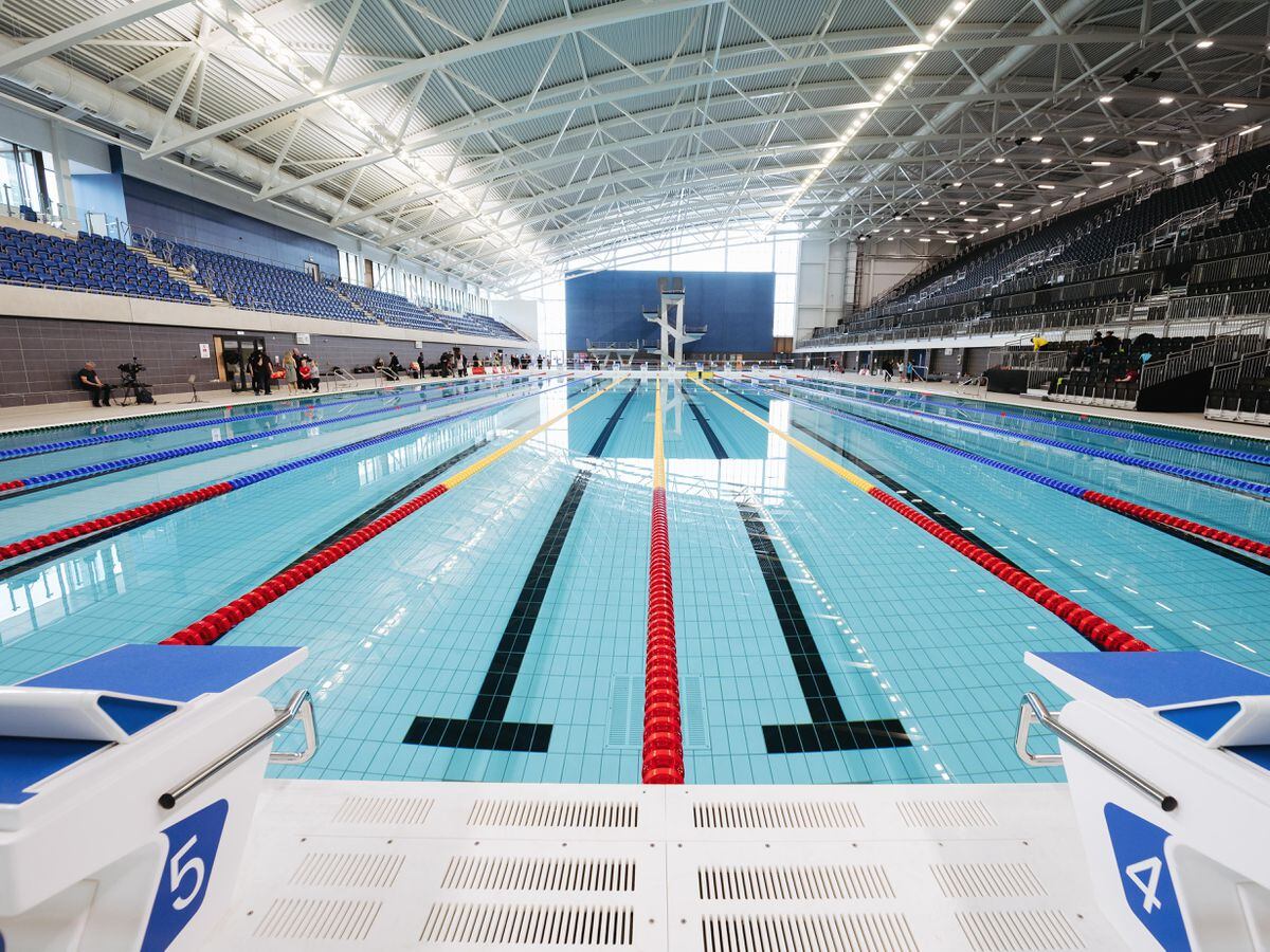 The completed Sandwell Aquatics Centre in Smethwick was unveiled 100 days before the start of the Commonwealth Games