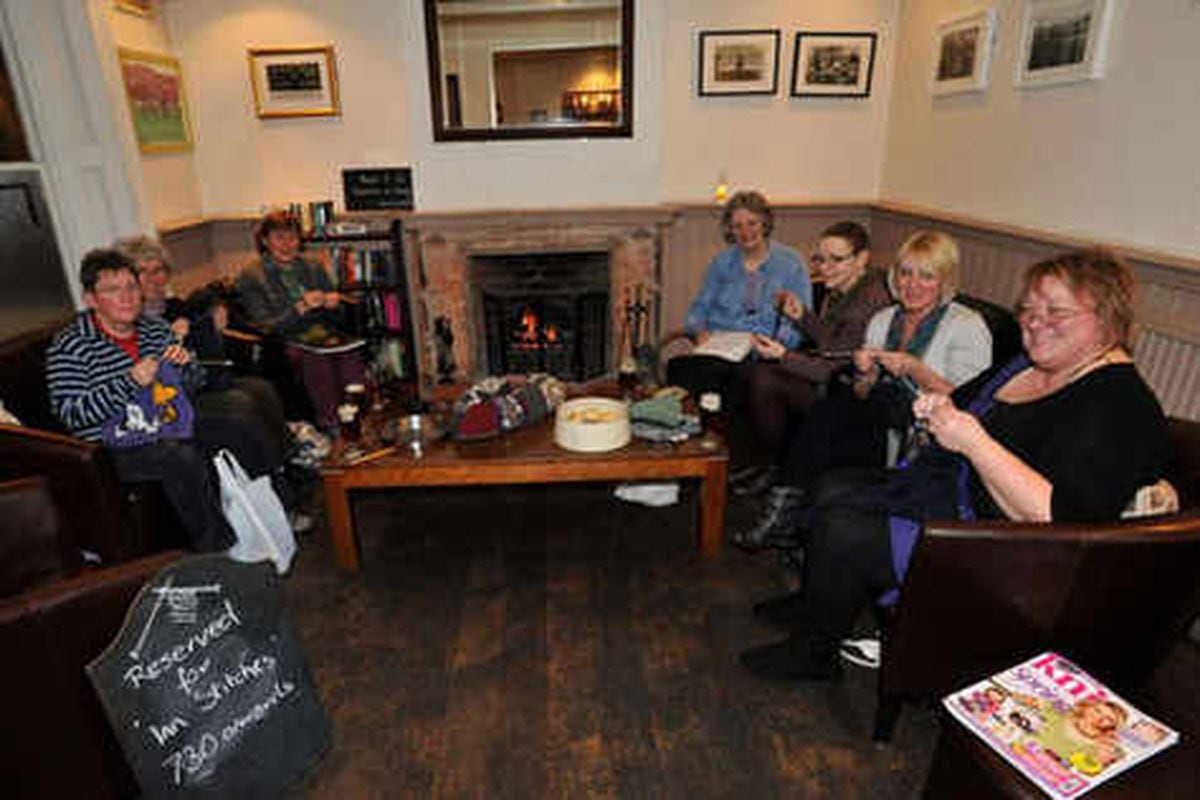 Knitters share their lifelong hobby - in the pub