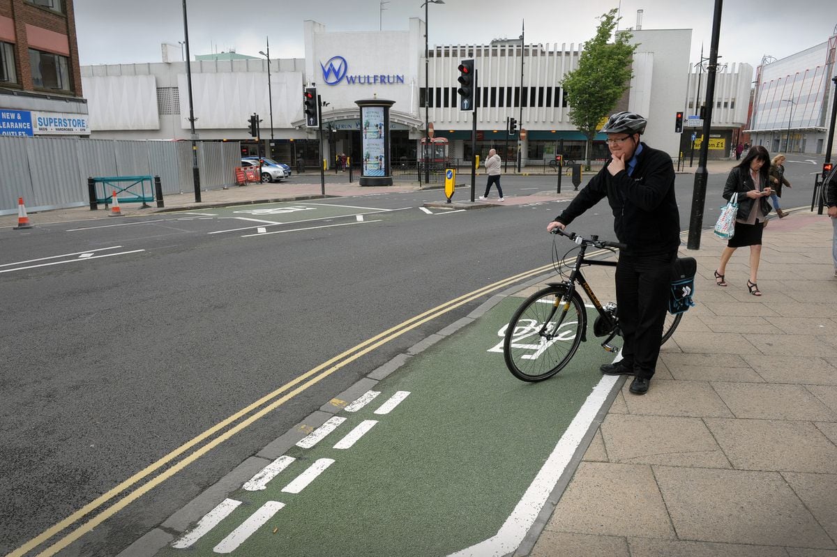 Cycle lanes have been put in across Wolverhampton city centre