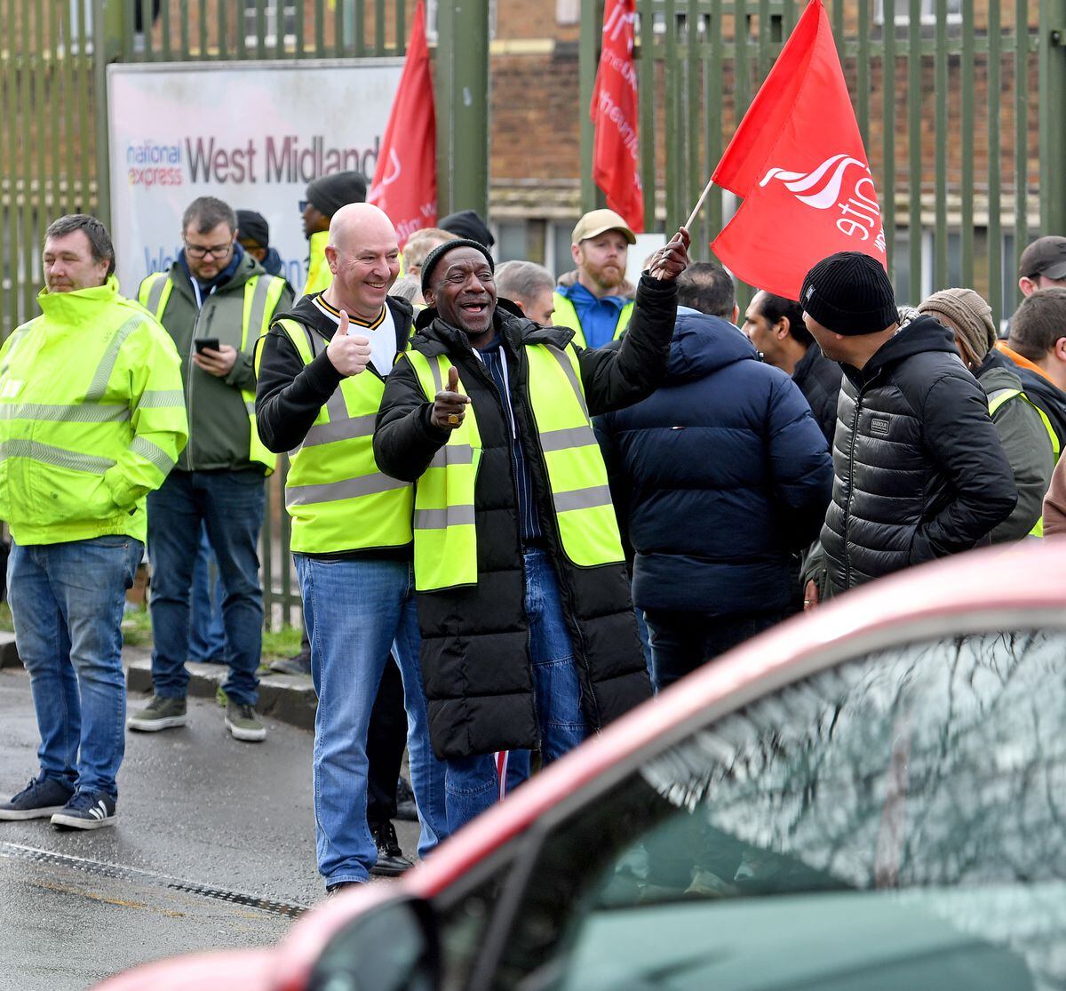 There were dozens of drivers out on the picket line