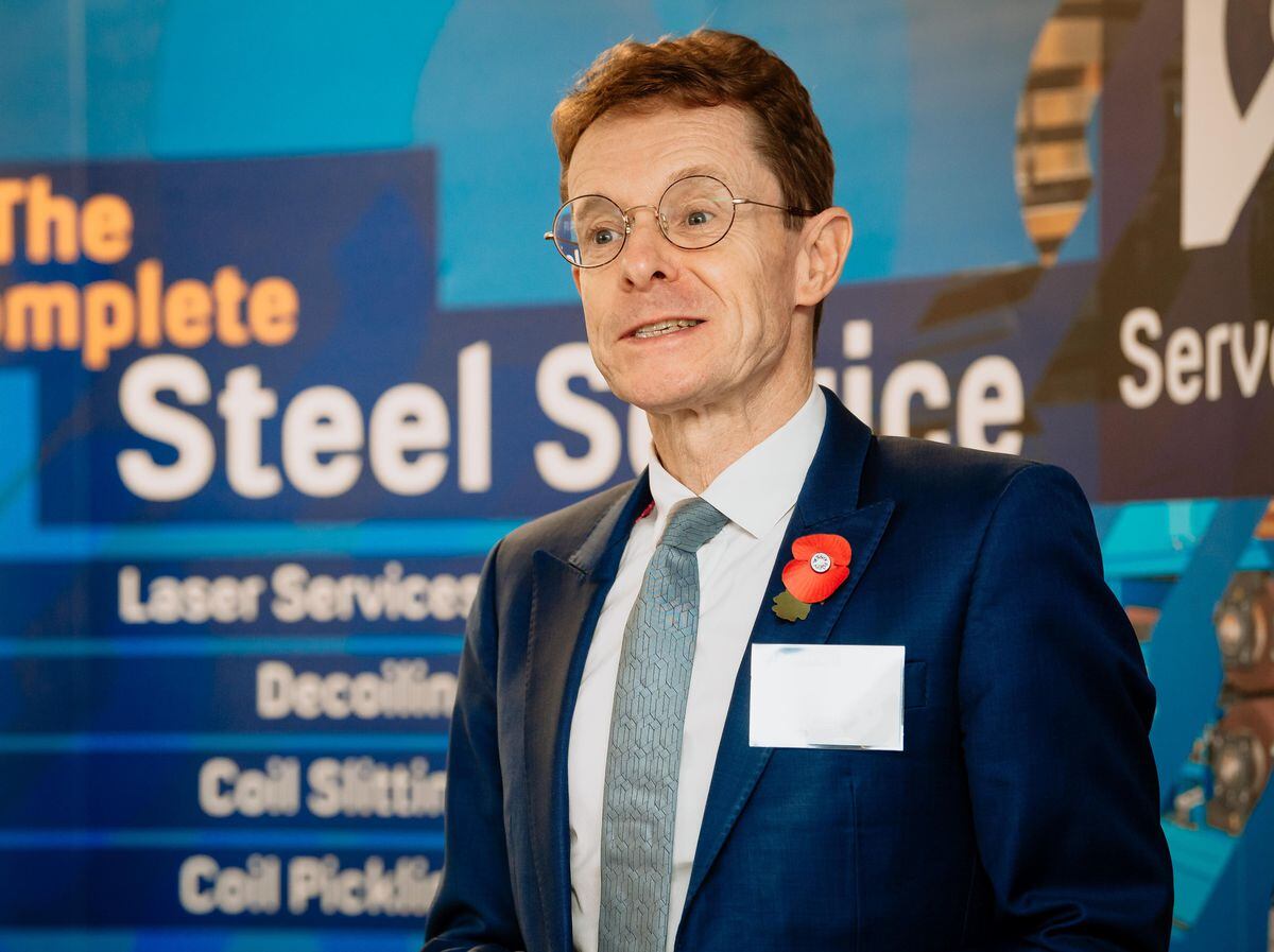 DUDLEY COPYRIGHT EXPRESS & STAR JAMIE RICKETTS 12/11/2021 - Andy Street helps launch the Black Country Industrial Decarbonisation programme at Servosteel in Dudley. In Picture: Andy Street.