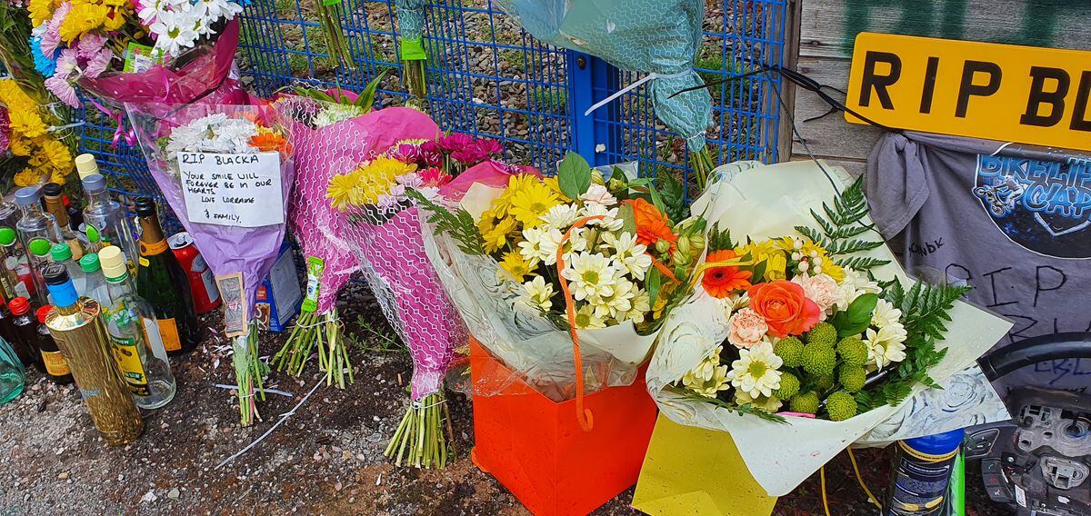 Floral tributes big and small were left at the scene