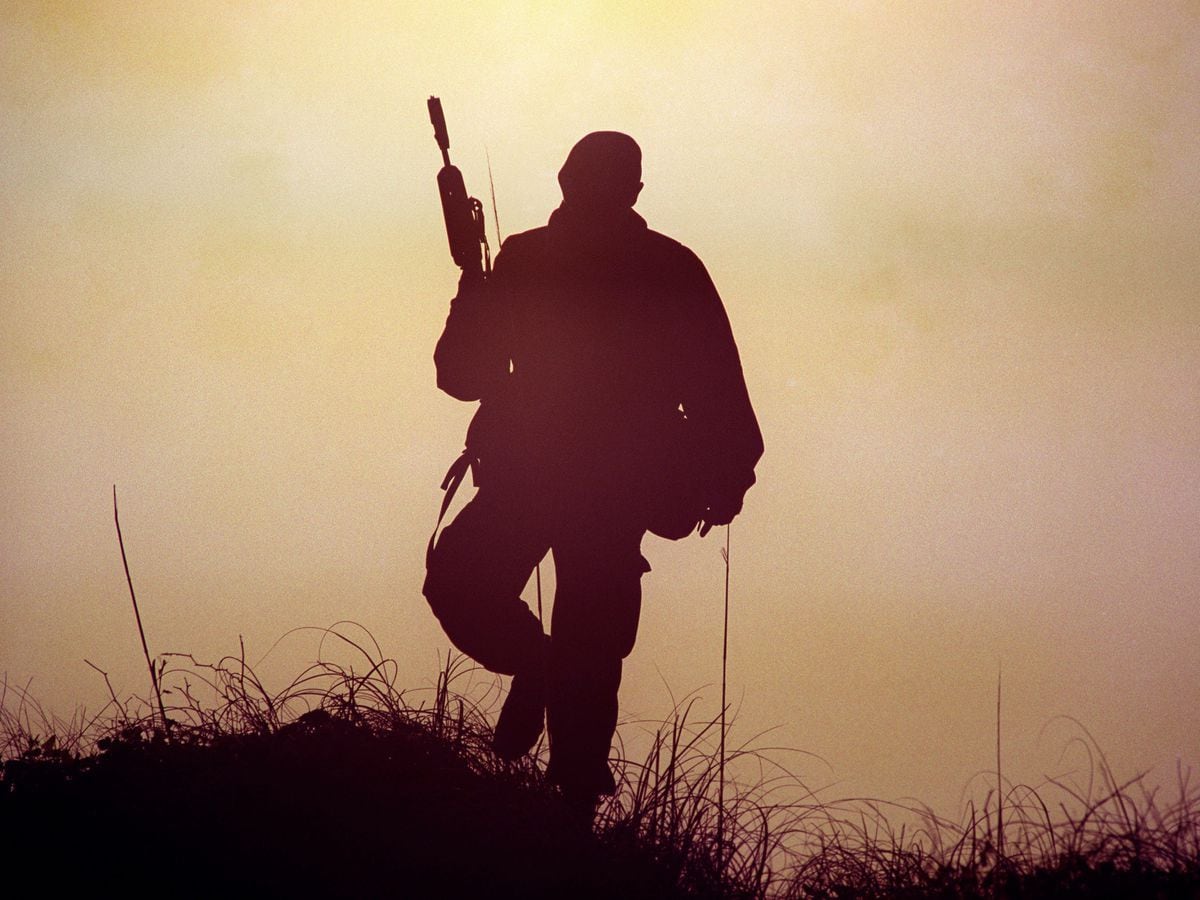 The silhouette of a soldier