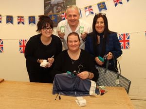 Lindsey Griffiths from Great Wyrley, who pledged to volunteer her time as part of the event, with Terri-Anne Whitehouse, Rob Blick and Michelle Hurford