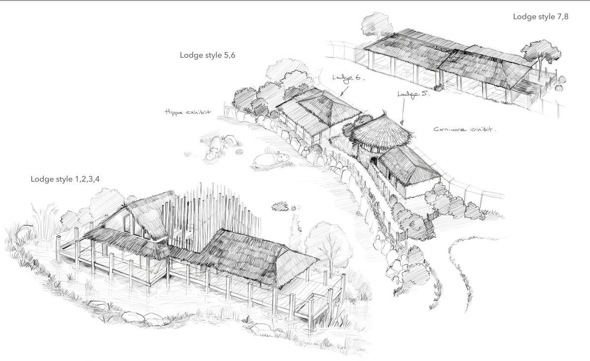 The artist’s impression of the new wildlife and lodge development at West Midland Safari Park.