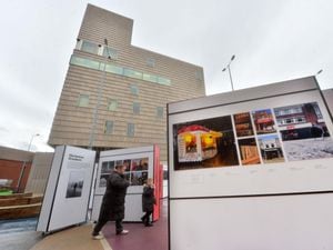 The exhibition outside of Walsall Art Galley