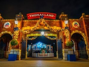 Drayton Manor's Magical Christmas, with Thomas in festive mood 