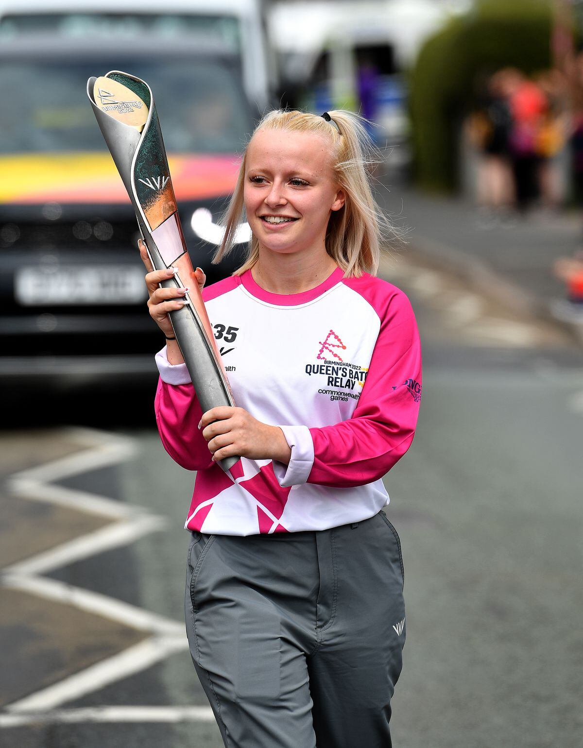 Millie Oliver carries the baton through Chasetown 