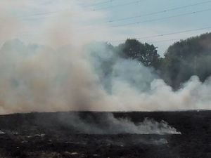 Billowing smoke at Sheepwash Local Nature Reserve on August 9