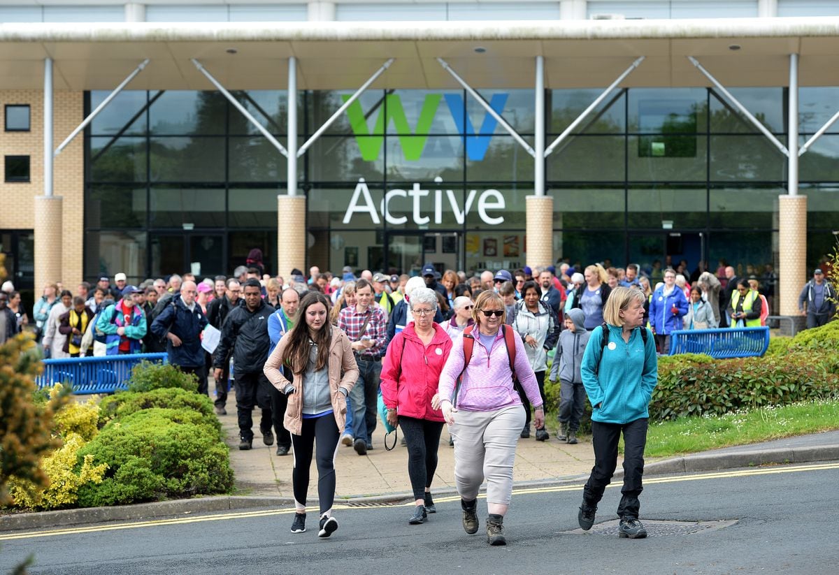 Walking For Health challenge starting from WV Active, Aldersley. The walkers set off.   