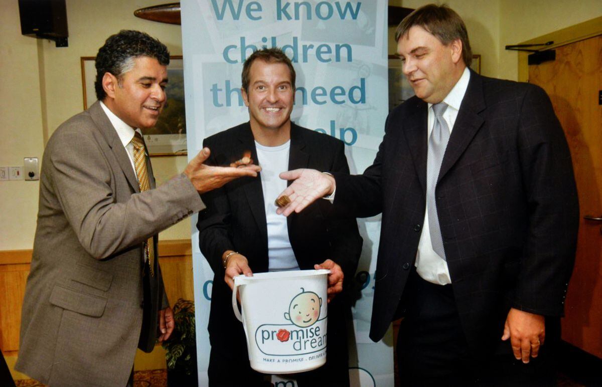 Suresh Bawa in 2002 with Promise Dreams patron Steve Bull