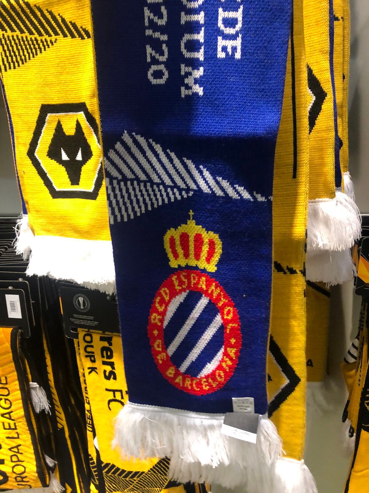 Half and half scarves have made the club shop 