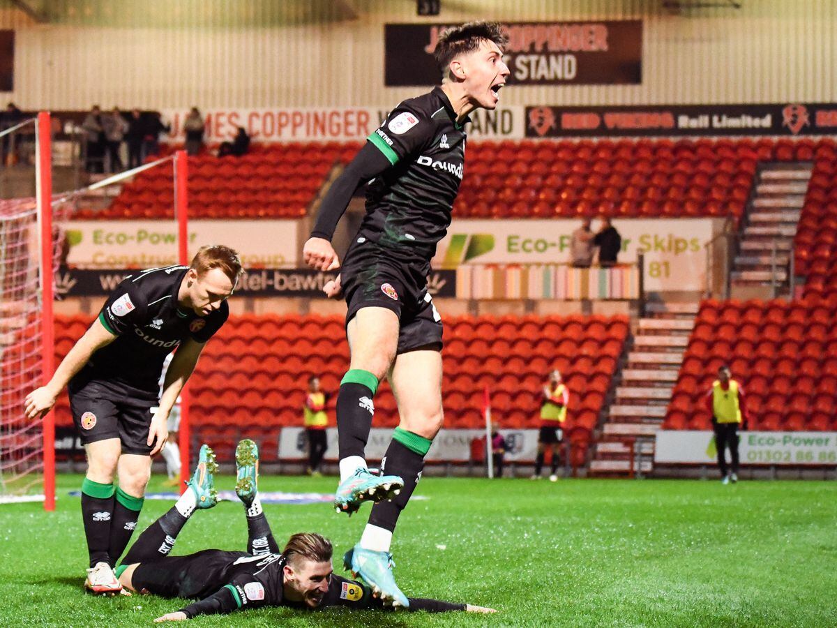 Tom Knowles celebrates his goal (Owen Russell)