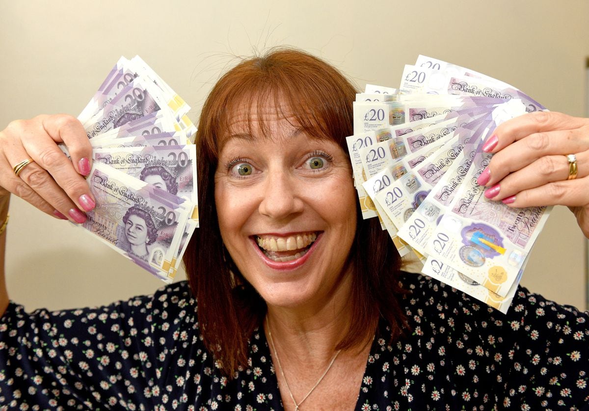 Julia Hayes celebrates being the second winner in the Express & Star's Grab A Grand competition