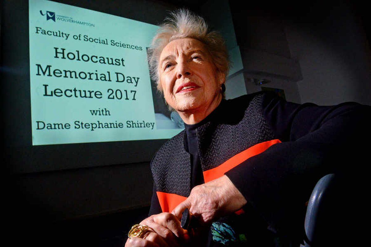 Dame Stephanie spoke at the University of Wolverhampton's annual Holocaust Memorial Day lecture