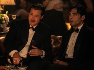 Brad Pitt as Jack Conrad and Diego Calva as Manny Torres in Damien Chazelle's exuberant valentine to the golden age of American filmmaking, Babylon