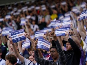 West Brom supporters stage a protest during the Sky Bet Championship match at The Hawthorns