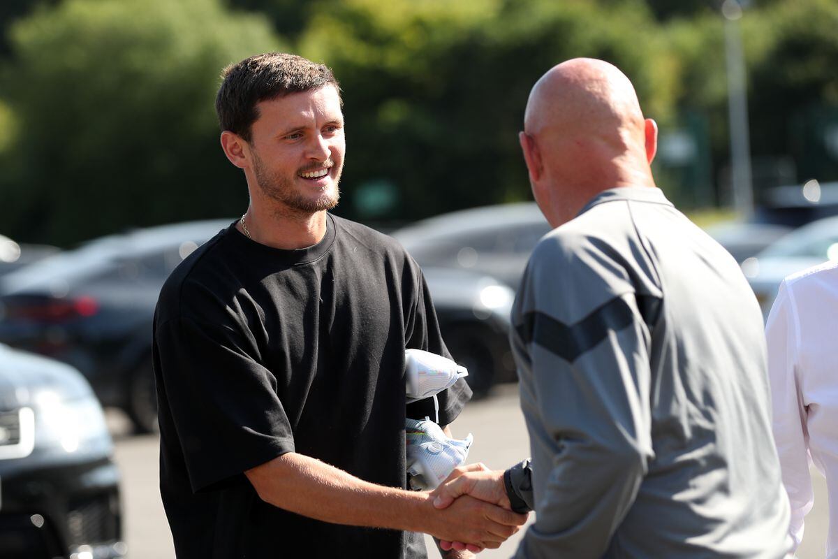New signing John Swift at West Bromwich Albion Training Ground on June 23, 2022 in Walsall, England. (Photo by Adam Fradgley/West Bromwich Albion FC via Getty Images).