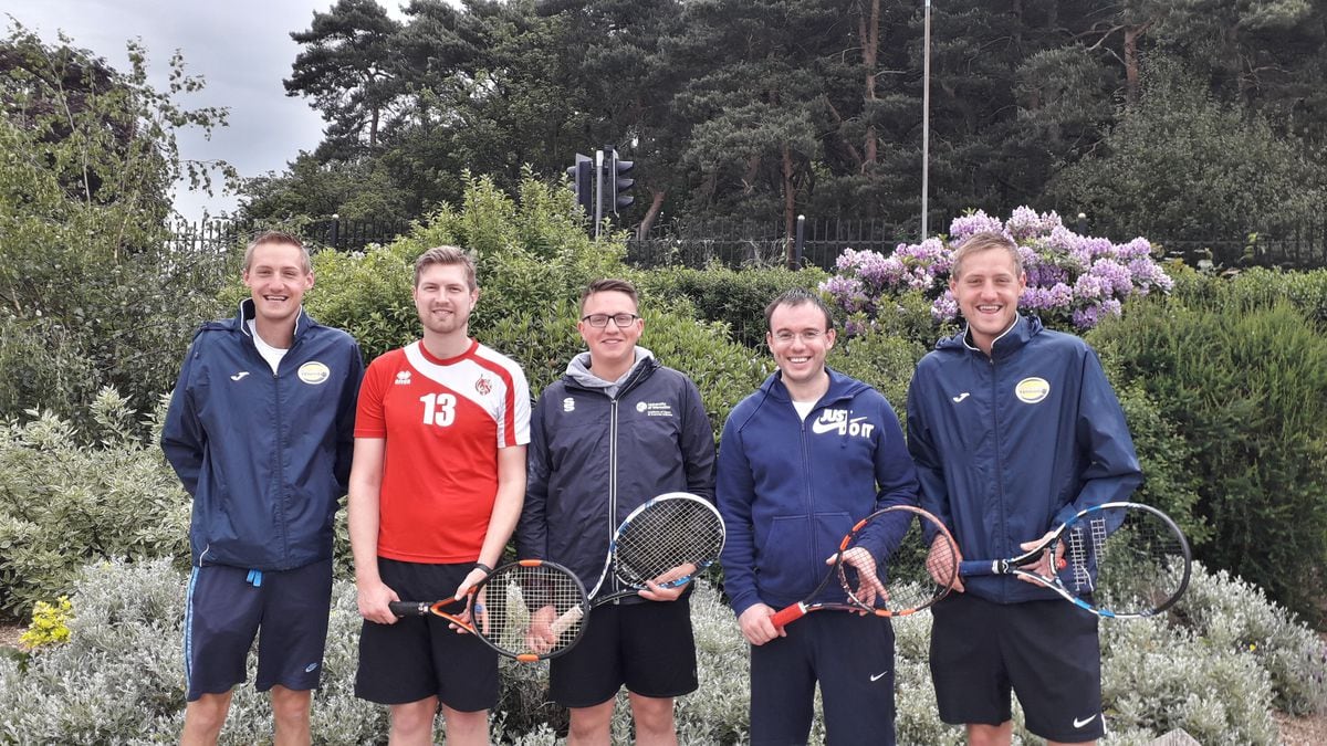 Ready for action – the Cannock Park coaching team, from left to right, Chris Perrin, Thom Lilley, Ryan Lockett, Ben Smith, James Perrin