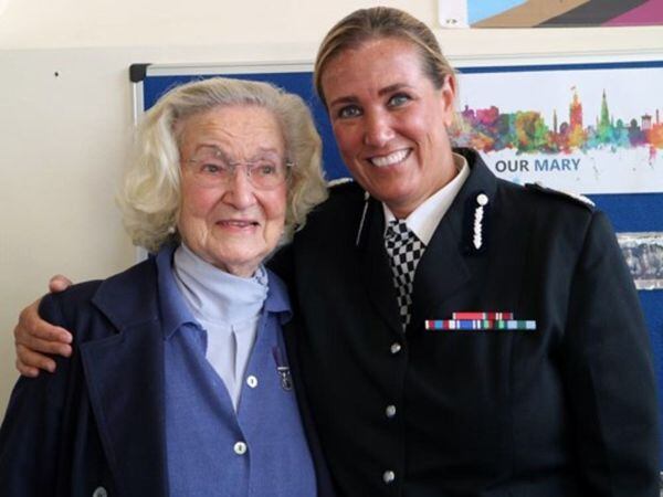 Mary d’Arcy Kincaid with Assistant Chief Constable Emma Bond