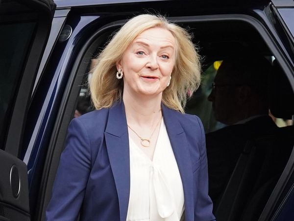 Liz Truss arrives at the Conservative Party annual conference at the Manchester Central convention complex