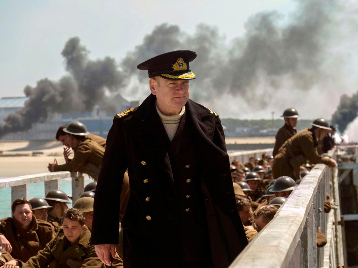 This image released by Warner Bros. Pictures shows Kenneth Branagh in a scene from "Dunkirk." (Melissa Sue Gordon/Warner Bros. Pictures via AP).