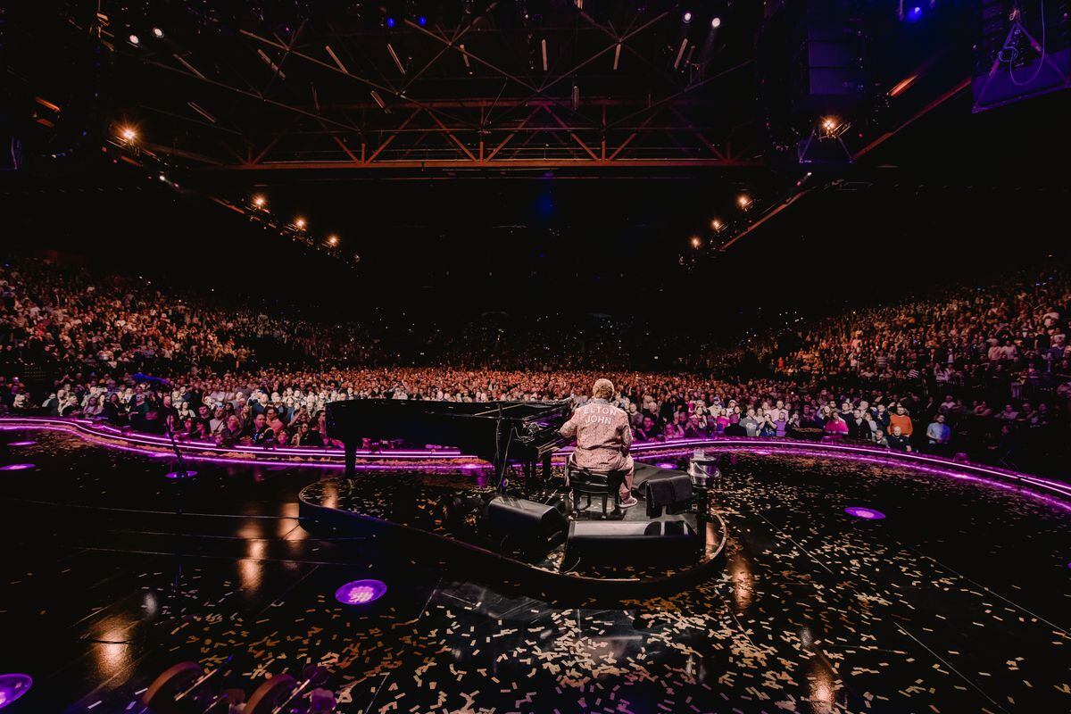 Sir Elton John on stage in Birmingham. Photo: Ben Gibson