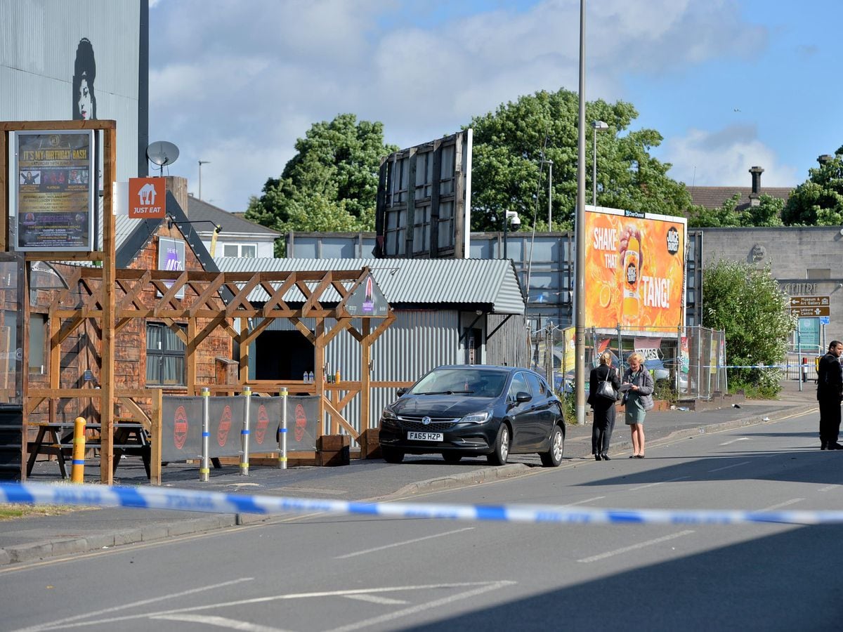 The aftermath of the shooting in Wednesbury