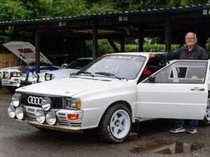 Rally legend Stig Blomqvist with another legen of rally the Audi Quattro