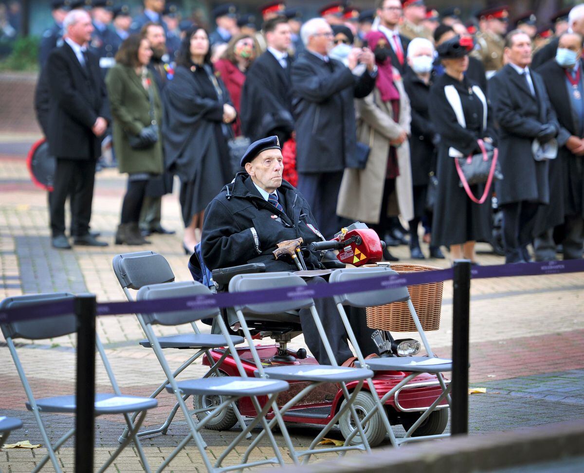 Remembrance Day service at The Cenotaph, Saint Peter's Square, Wolverhampton